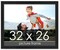 26x32 Decor Picture Frame with UV-Resistant Acrylic & Acid Free Backing, Available in 2 Finishes - Black and Brown